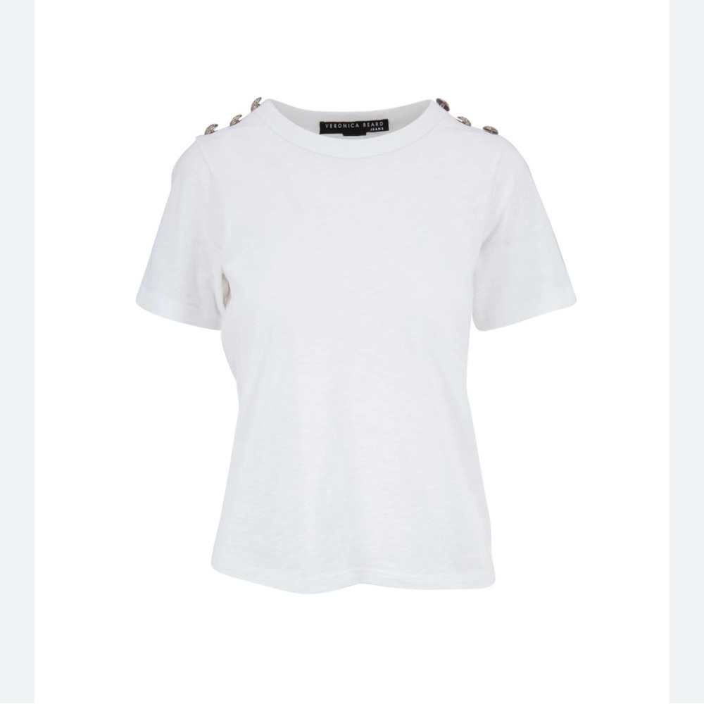Veronica Beard XS t-shirt with decorative buttons.